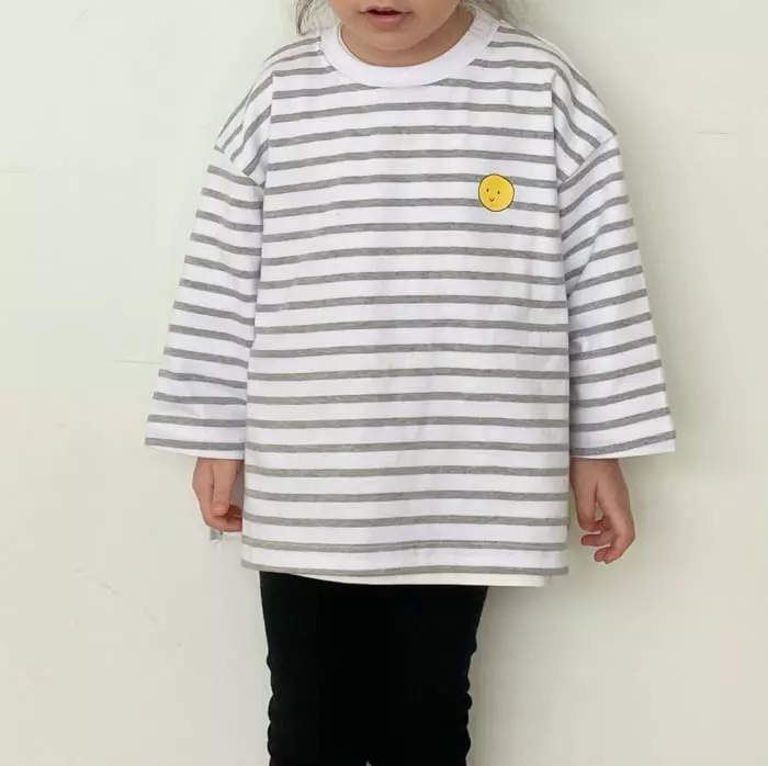 Garden - Korean Children Fashion - #prettylittlegirls - Stripes Smile Tee - 9