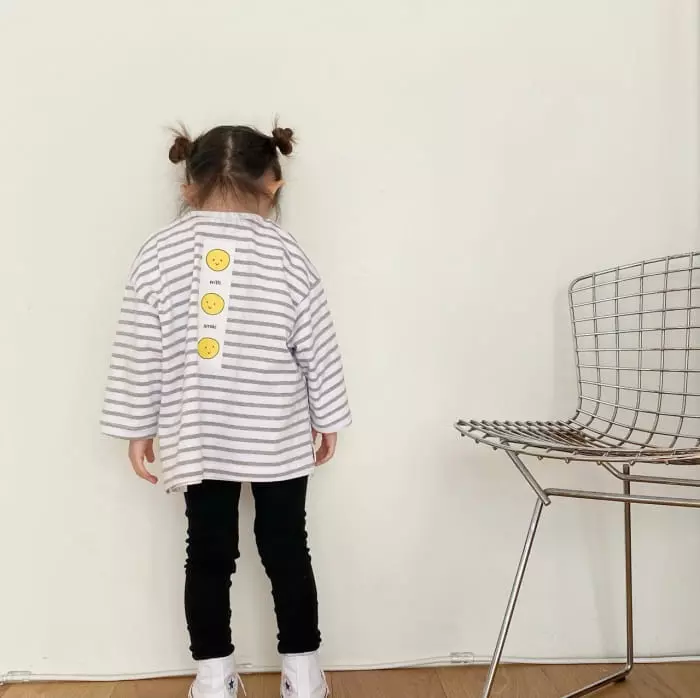 Garden - Korean Children Fashion - #stylishchildhood - Stripes Smile Tee - 12