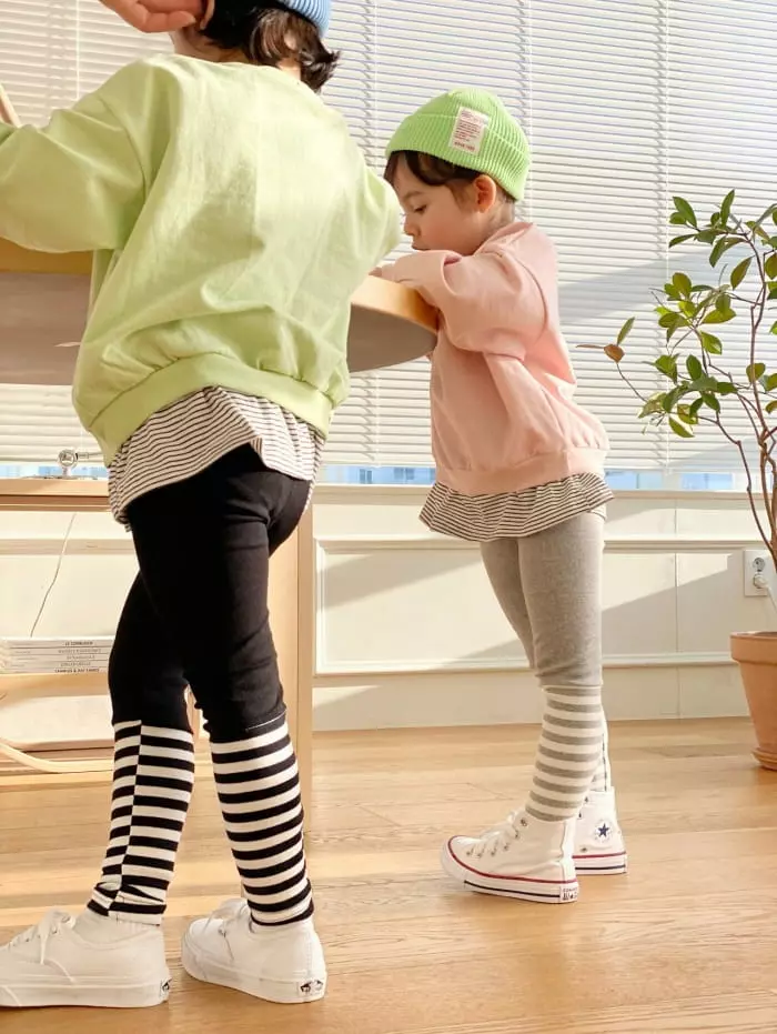 Garden - Korean Children Fashion - #stylishchildhood - Stripes Leggings - 11