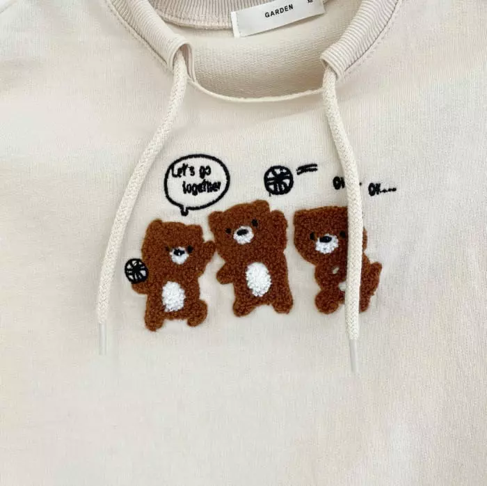 Garden - Korean Children Fashion - #todddlerfashion - Bear Embroidery Sweatshirt - 12