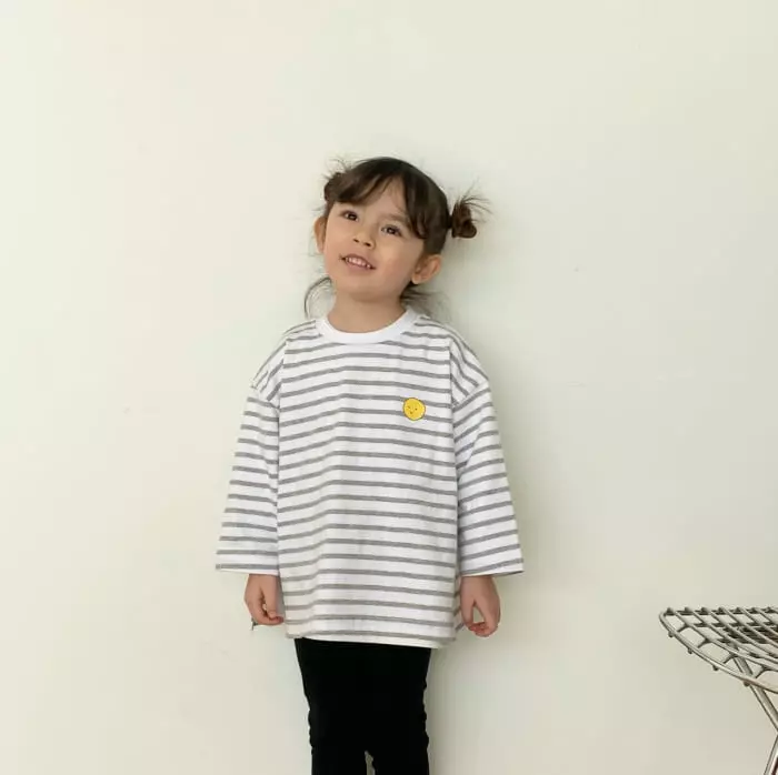 Garden - Korean Children Fashion - #toddlerclothing - Stripes Smile Tee - 11