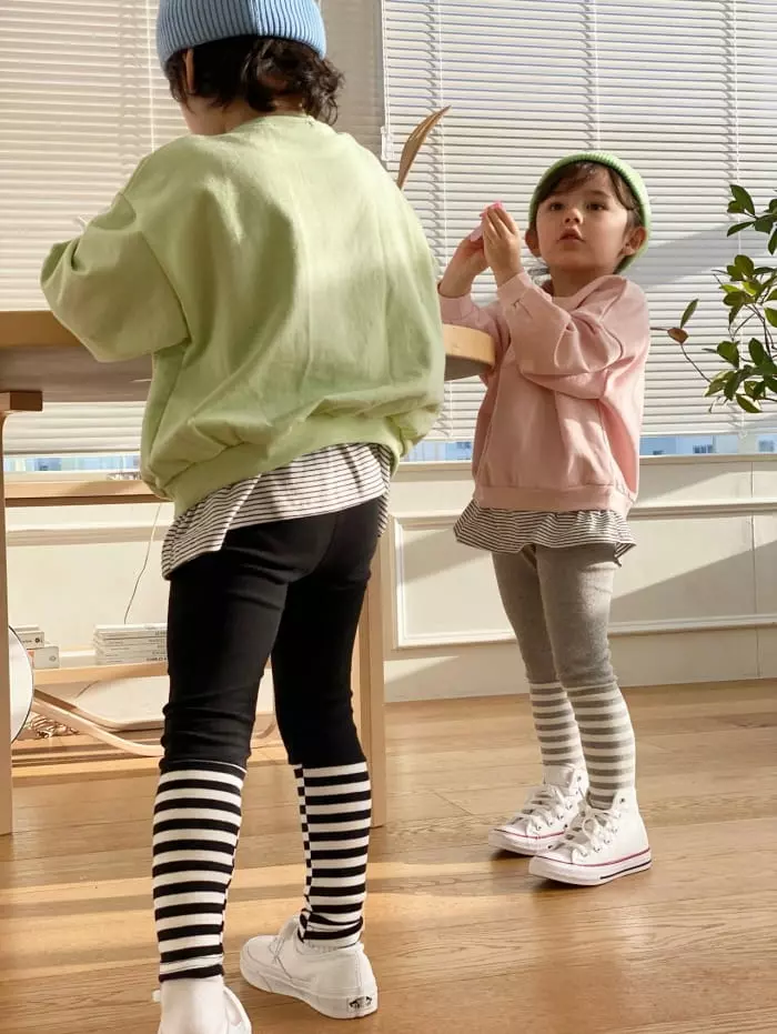 Garden - Korean Children Fashion - #toddlerclothing - Stripes Leggings - 10