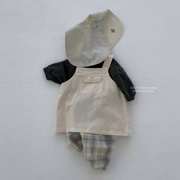 Go;u - Korean Baby Fashion - #babyboutique - Bebe Popo Dungarees Skirt - 2