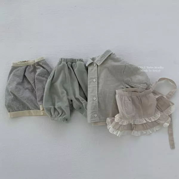 Go;u - Korean Baby Fashion - #babyboutique - Bebe Block Tee - 12