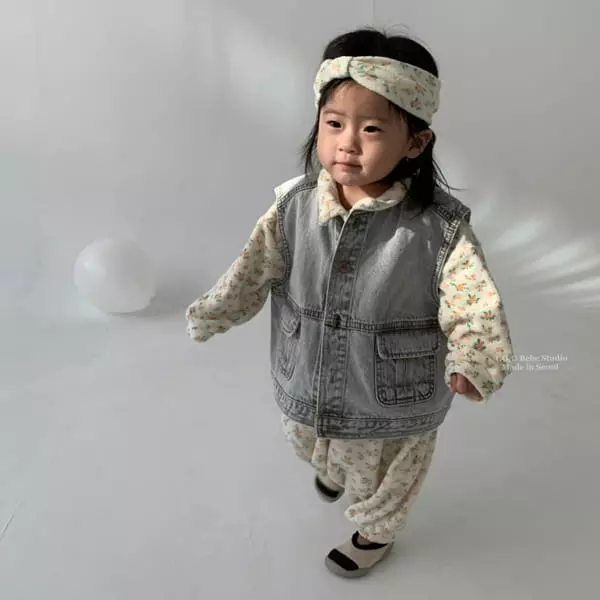 Go;u - Korean Baby Fashion - #babyboutiqueclothing - Bebe Apricot Bodysuit with Hairband - 10