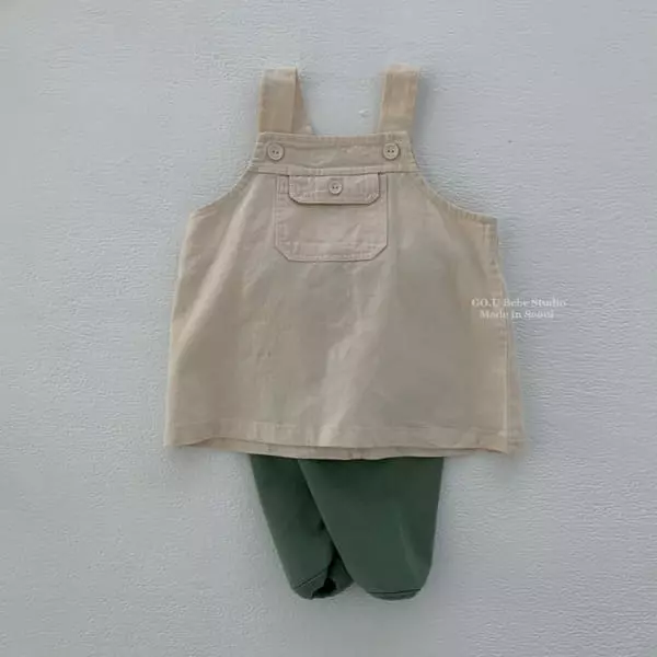 Go;u - Korean Baby Fashion - #babyboutiqueclothing - Bebe Popo Dungarees Skirt - 4