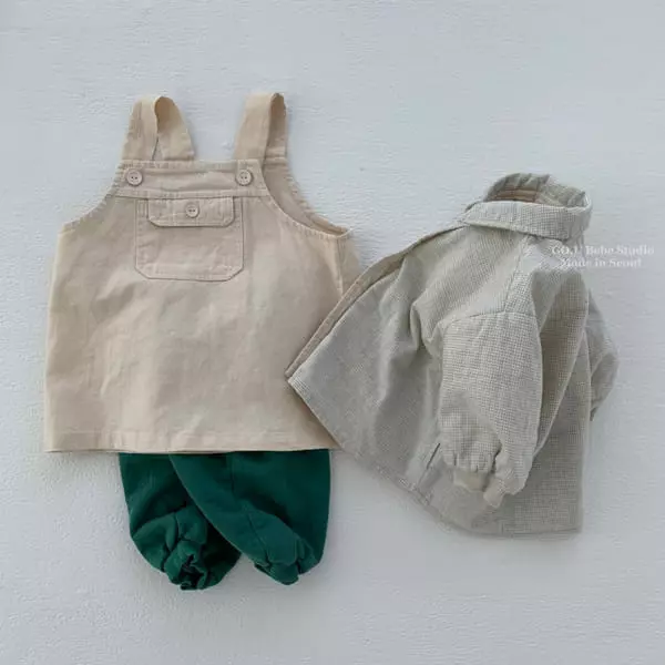 Go;u - Korean Baby Fashion - #babyfashion - Bebe Popo Dungarees Skirt - 5