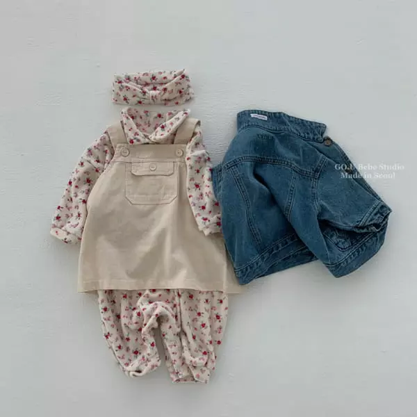 Go;u - Korean Baby Fashion - #babyfever - Bebe Popo Dungarees Skirt - 6