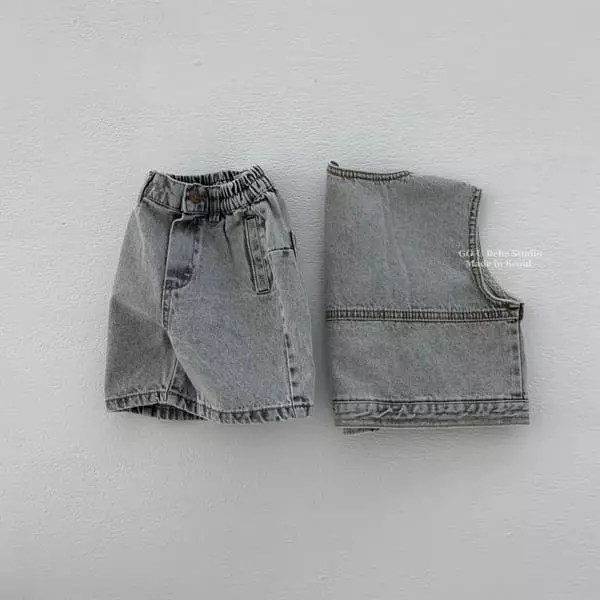 Go;u - Korean Baby Fashion - #babygirlfashion - Bebe No Collar Vest - 4