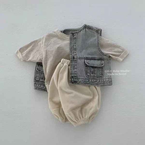 Go;u - Korean Baby Fashion - #babygirlfashion - Bebe Block Tee - 4