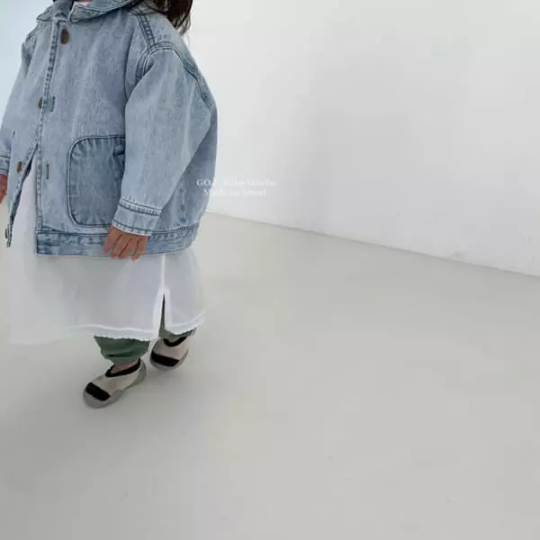 Go;u - Korean Baby Fashion - #babyoninstagram - Bebe Square Denim Jacket - 6
