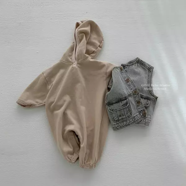 Go;u - Korean Baby Fashion - #babyoutfit - Bebe Hoody Bodysuit - 3