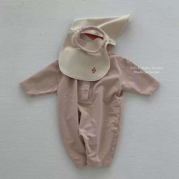 Go;u - Korean Baby Fashion - #babyoutfit - Button Long Bodysuit - 2