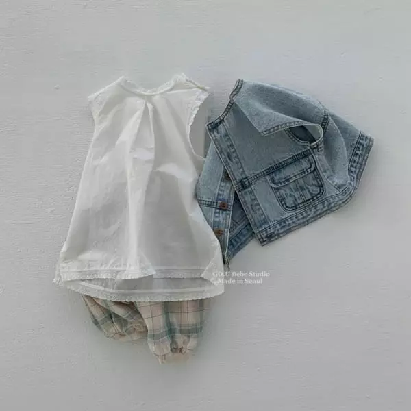 Go;u - Korean Baby Fashion - #babywear - Bebe No Collar Vest - 9
