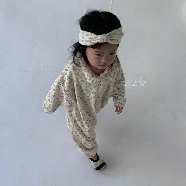 Go;u - Korean Baby Fashion - #babywear - Bebe Apricot Bodysuit with Hairband - 5