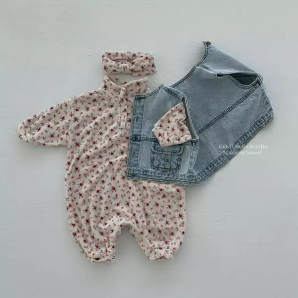 Go;u - Korean Baby Fashion - #onlinebabyshop - Bebe No Collar Vest - 11