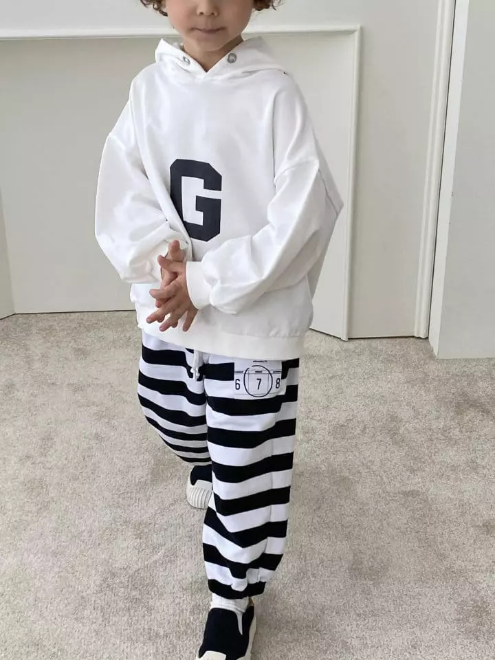 Green Tomato - Korean Children Fashion - #littlefashionista - Stripes Jogger Pants - 6