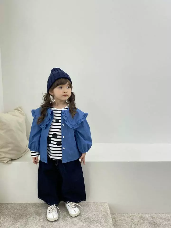 Green Tomato - Korean Children Fashion - #prettylittlegirls - Stripes Boat Neck Tee