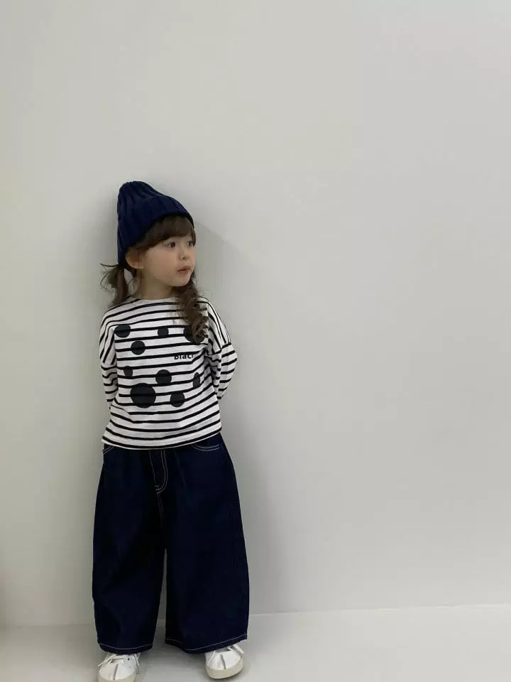 Green Tomato - Korean Children Fashion - #toddlerclothing - Stripes Boat Neck Tee - 4