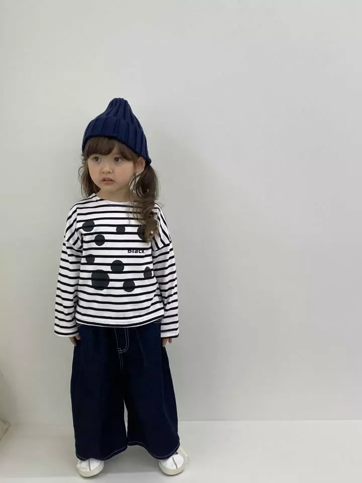 Green Tomato - Korean Children Fashion - #todddlerfashion - Stripes Boat Neck Tee - 2