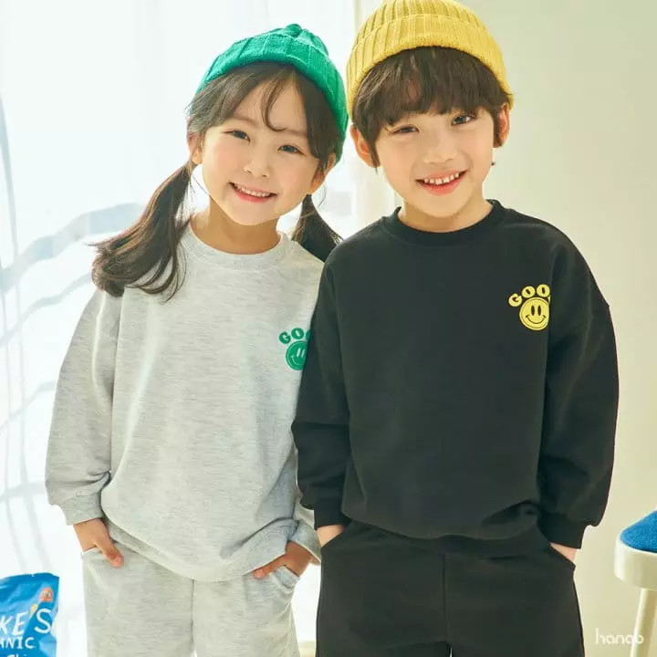 Hanab - Korean Children Fashion - #fashionkids - Good Smile Top Bottom Set - 2