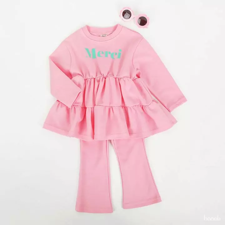 Hanab - Korean Children Fashion - #prettylittlegirls - Merci Cancan Top Bottom Set