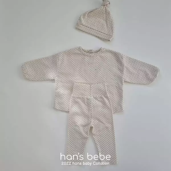 Han's - Korean Baby Fashion - #babyboutiqueclothing - Bebe Salt Dot Top Bottom Set - 9