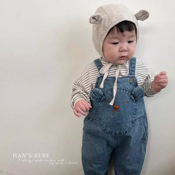 Han's - Korean Baby Fashion - #babyfashion - Bebe Bear Dungarees Pants - 2