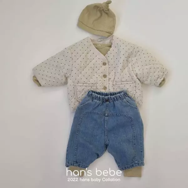 Han's - Korean Baby Fashion - #babyfever - Bebe Salt Dot Top Bottom Set - 12