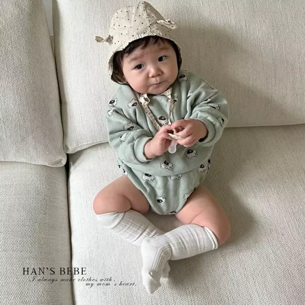 Han's - Korean Baby Fashion - #babyfever - Bebe Elphan Top Bottom Set - 7