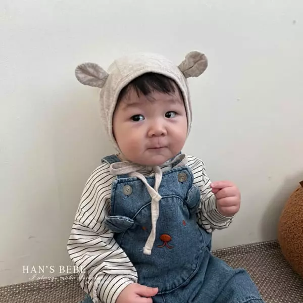 Han's - Korean Baby Fashion - #babyfever - Bebe Bear Dungarees Pants - 3