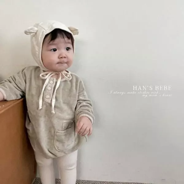 Han's - Korean Baby Fashion - #babygirlfashion - Bebe Waffle Point Bodysuit
