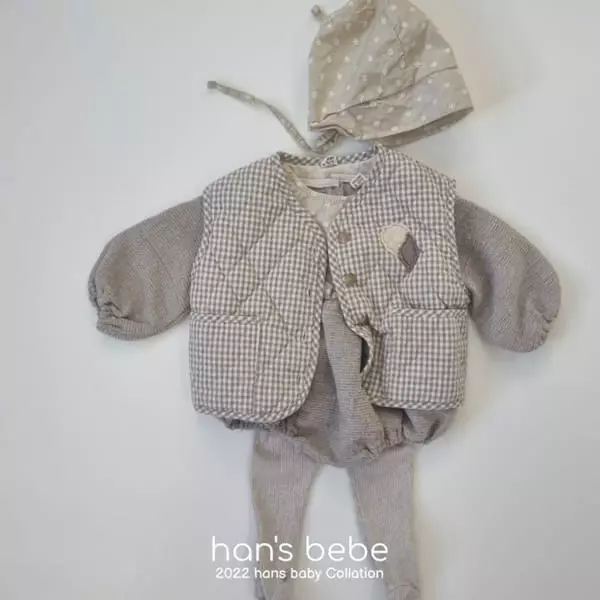Han's - Korean Baby Fashion - #babyootd - Bebe Pocket Piping Vest - 8