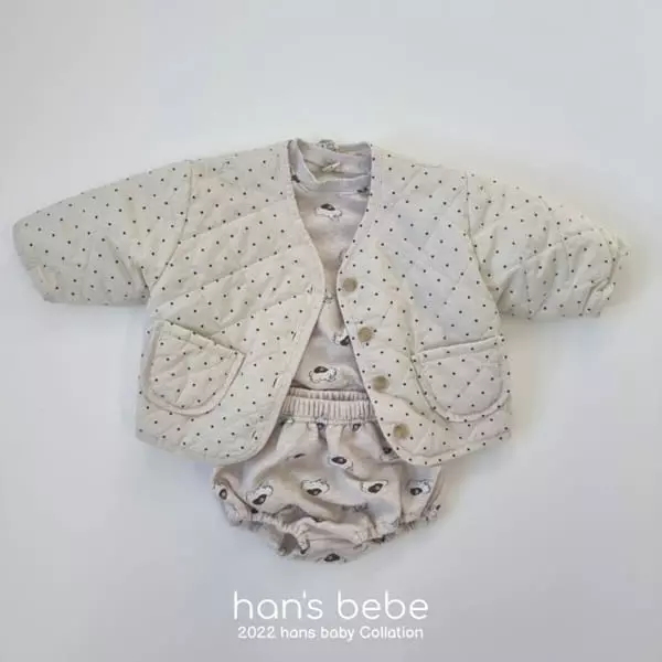 Han's - Korean Baby Fashion - #babyootd - Bebe Dot Quilting Jacket - 7