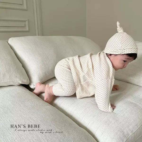 Han's - Korean Baby Fashion - #babyoutfit - Bebe Salt Dot Top Bottom Set - 3