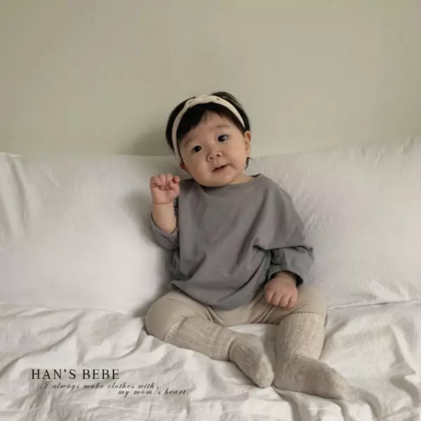 Han's - Korean Baby Fashion - #babyoutfit - Bebe Soft Piping Tee