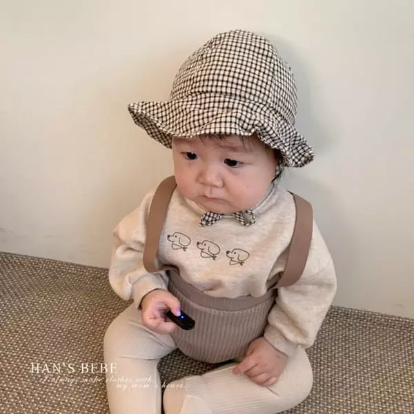 Han's - Korean Baby Fashion - #babyoutfit - Bebe Milk Dungarees Blommers - 4