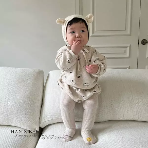 Han's - Korean Baby Fashion - #babyoutfit - Bebe Happy Foot Leggings - 2