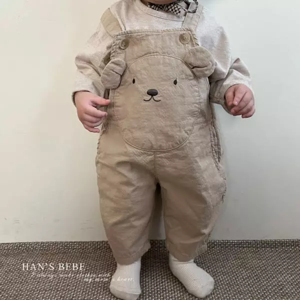 Han's - Korean Baby Fashion - #babyoutfit - Bebe Bear Dungarees Pants - 8