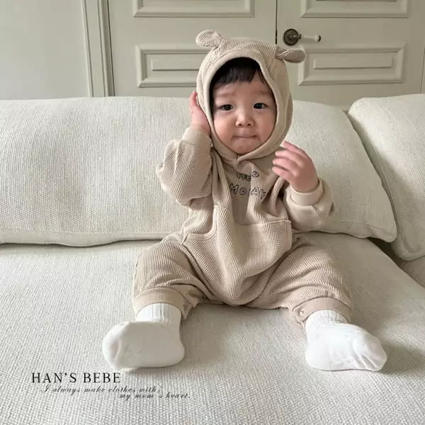 Han's - Korean Baby Fashion - #babyoutfit - Bebe Pocket Hoody Bodysuit - 6