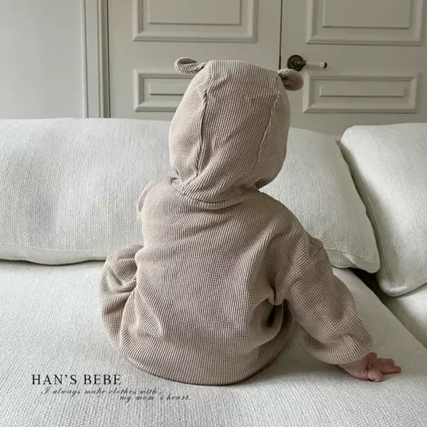 Han's - Korean Baby Fashion - #babyoutfit - Bebe Pocket Hoody Bodysuit - 7