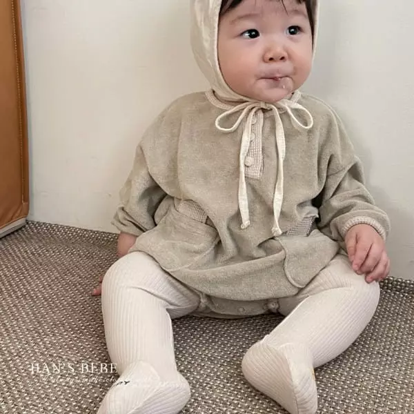 Han's - Korean Baby Fashion - #babyoutfit - Bebe Waffle Point Bodysuit - 6