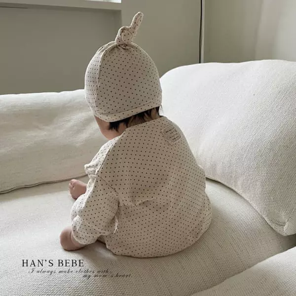 Han's - Korean Baby Fashion - #babyoutfit - Bebe Salt Dot Top Bottom Set - 4