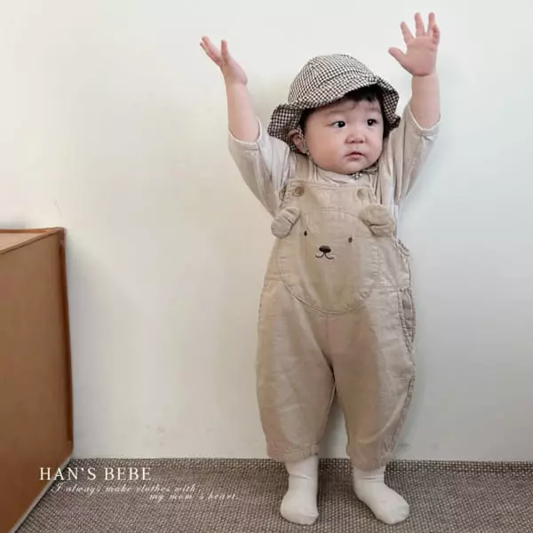 Han's - Korean Baby Fashion - #babywear - Bebe Bear Dungarees Pants - 10