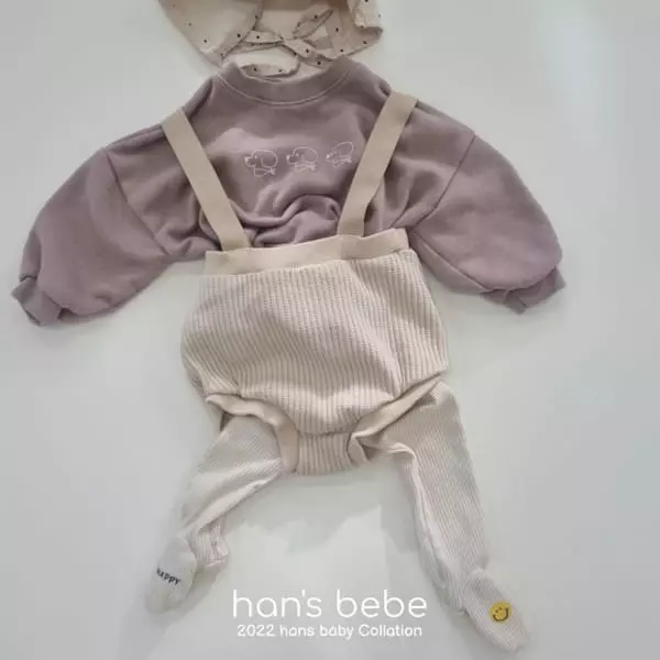 Han's - Korean Baby Fashion - #onlinebabyshop - Bebe Milk Dungarees Blommers - 7