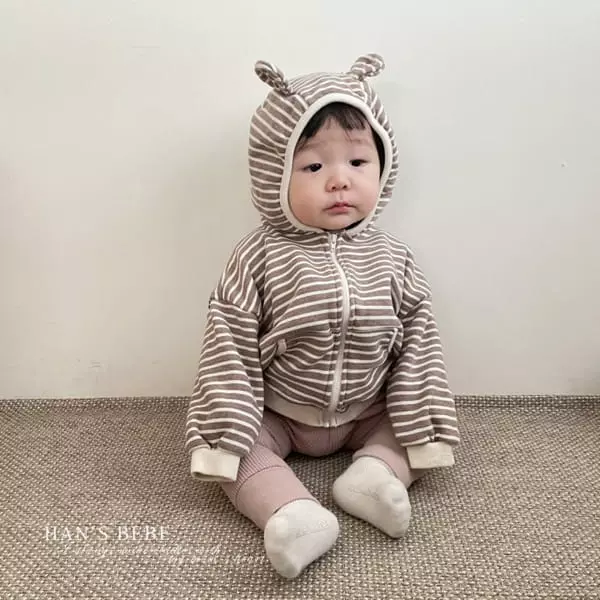 Han's - Korean Baby Fashion - #smilingbaby - Bebe Pocket Hoody Zip-up