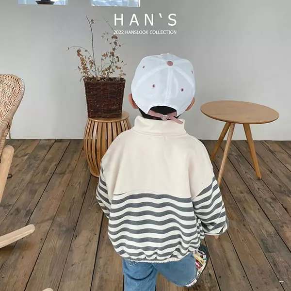 Han's - Korean Children Fashion - #Kfashion4kids - Stipes Color Zip-up - 12