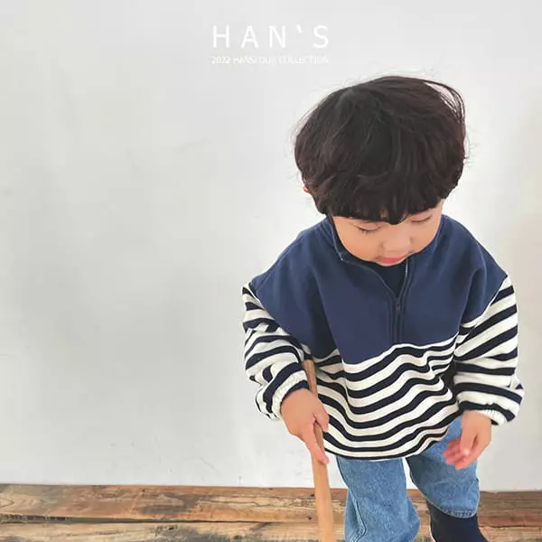 Han's - Korean Children Fashion - #fashionkids - Stipes Color Zip-up - 8