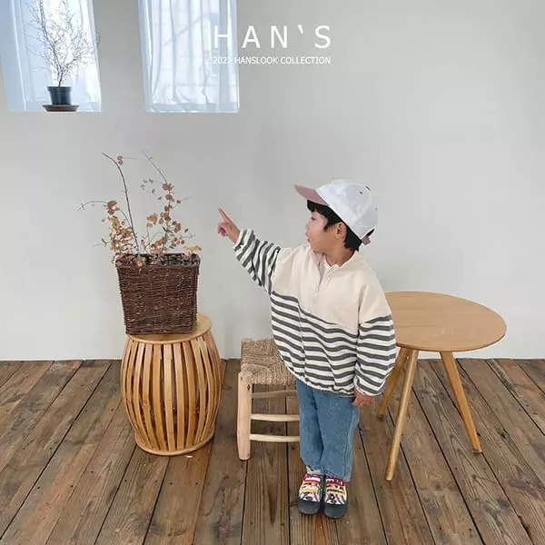 Han's - Korean Children Fashion - #kidsstore - Stipes Color Zip-up - 10