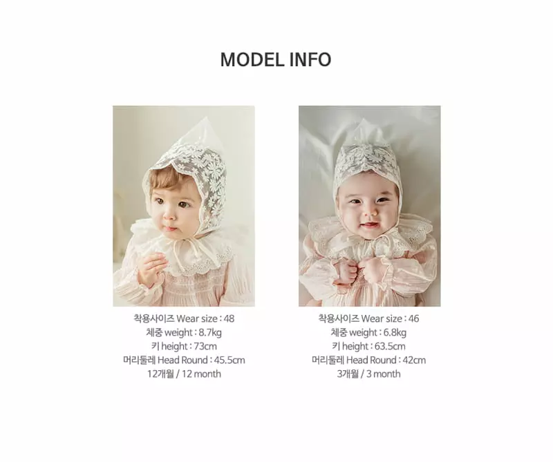 Happy Prince - Korean Baby Fashion - #babylifestyle - Benjamin Lace Baby Bonnet - 8